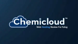 The image shows a computer screen displaying website hosting features, relevant for a ChemiCloud web hosting review.
