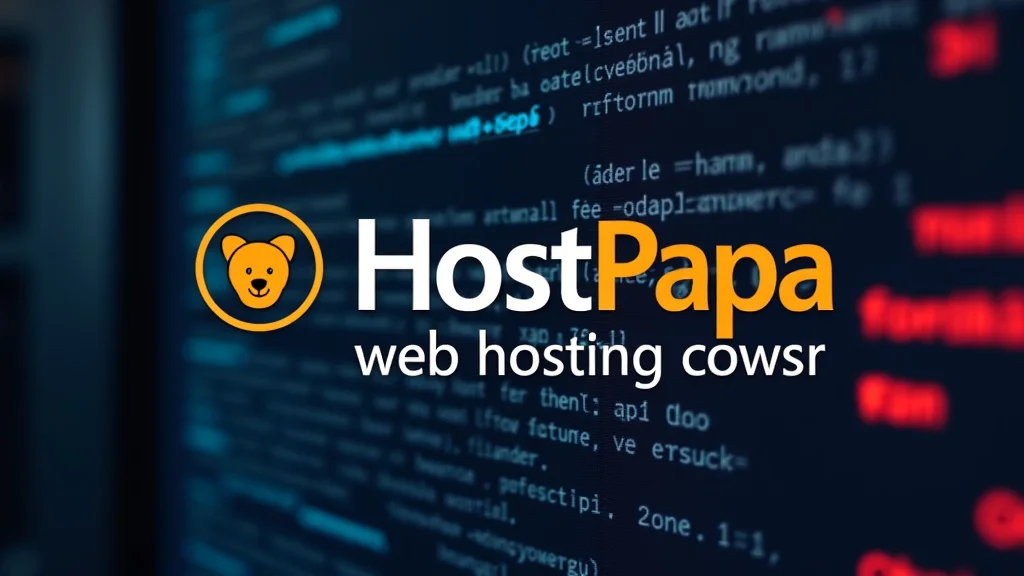 This image shows a stylized website interface, likely representing a hosting control panel for the HostPapa Web Hosting Review 2026.