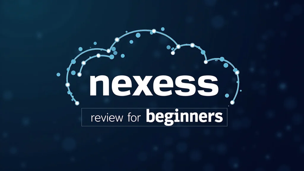 The image shows a laptop displaying a web hosting review interface for beginners.