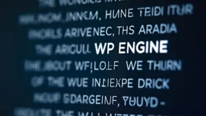 This image shows a computer screen displaying the results of a web hosting review with WP Engine.